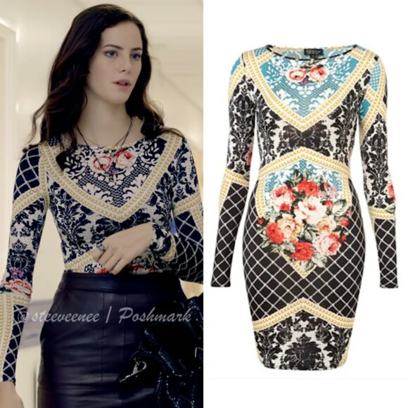 Topshop Baroque Print Tapestry Bodycon Dress ASO Effy Stonem - Picture 2 of 10